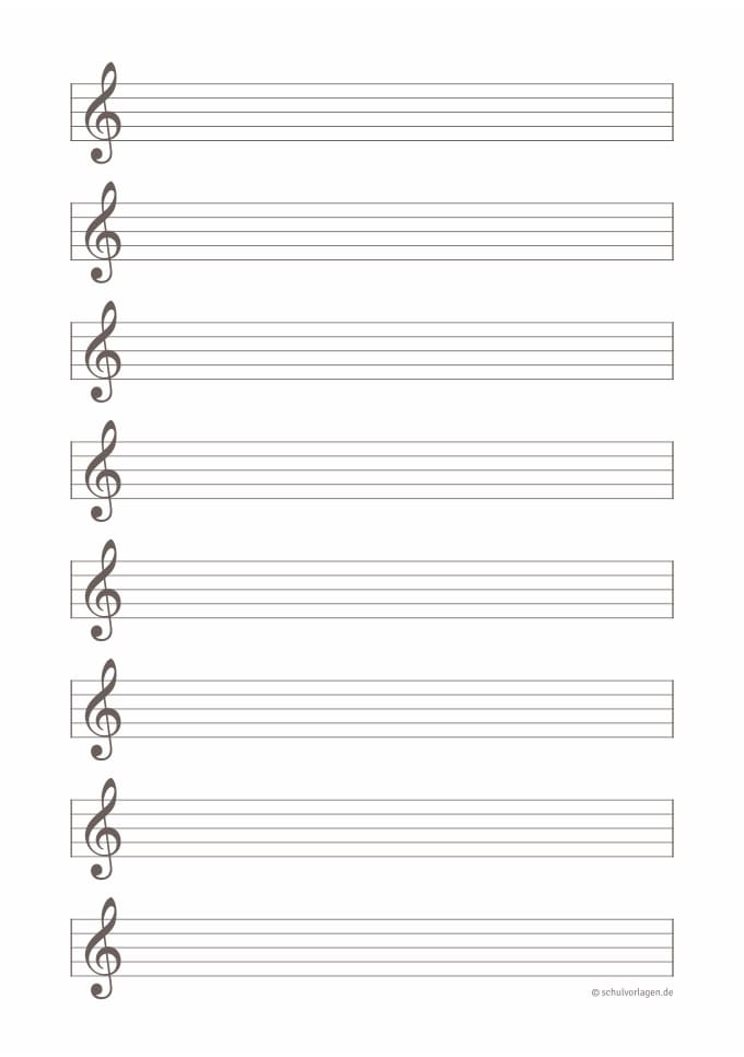 Notenpapier mit größerem Abstand und Violinschlüssel