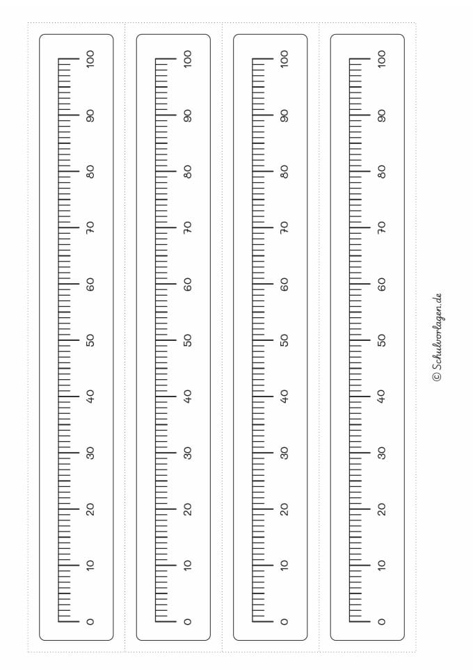 Zahlenstrahl bis 100